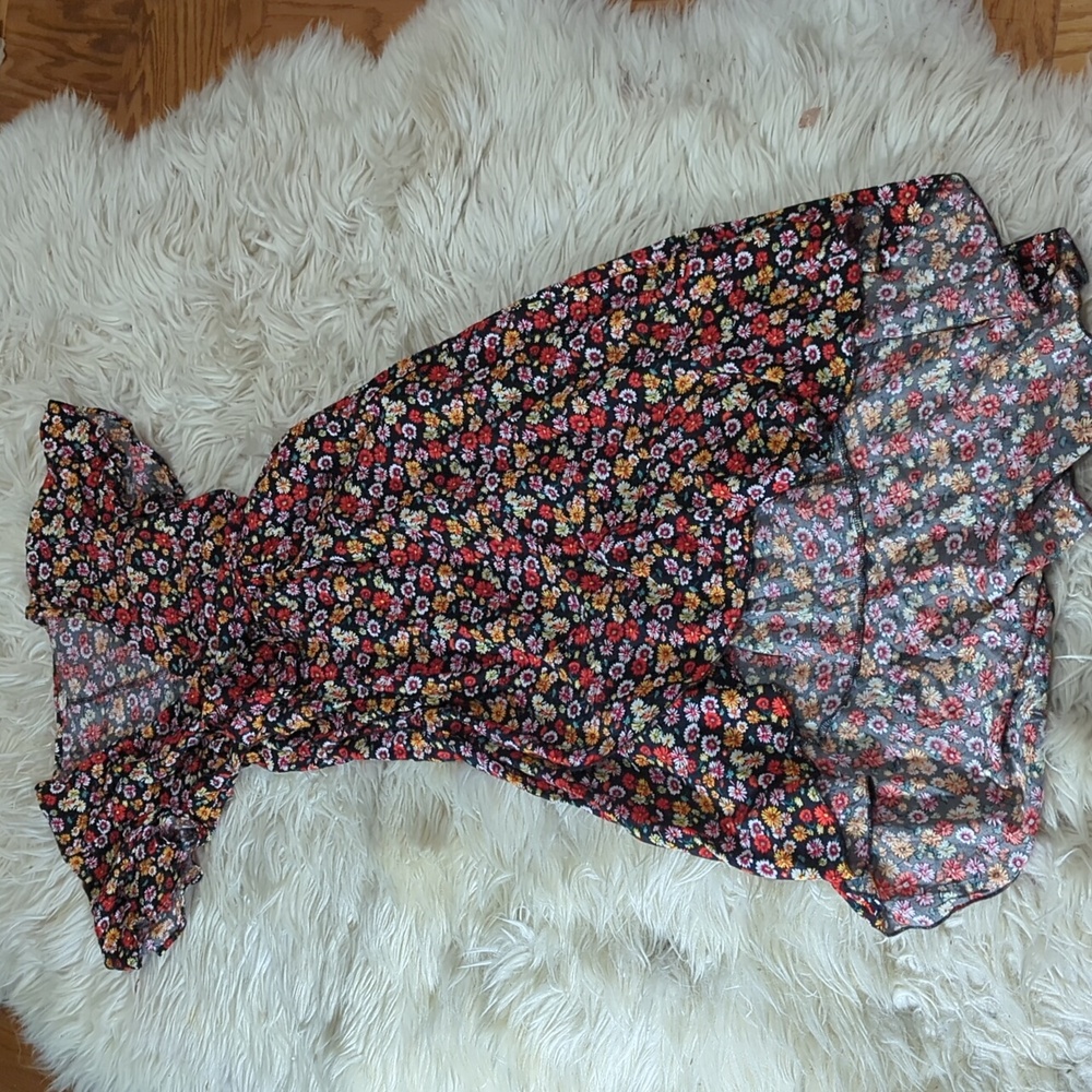 High low floral wrap dress